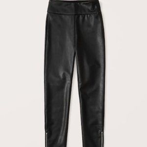 Abercrombie & Fitch Vegan Leather Zip-Ankle Legging Women's Size L